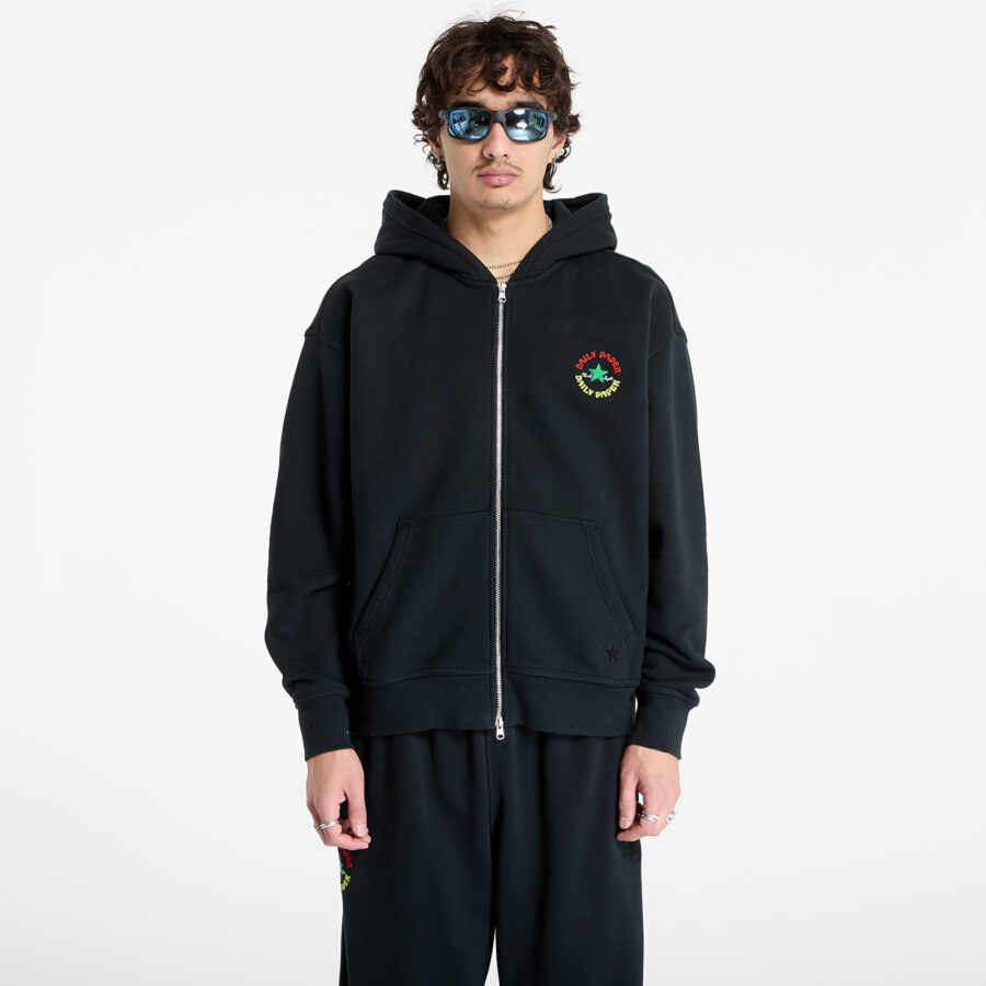 Pulóver Converse x Daily Paper Full Zip Hoodie Black S-alacsony-ár