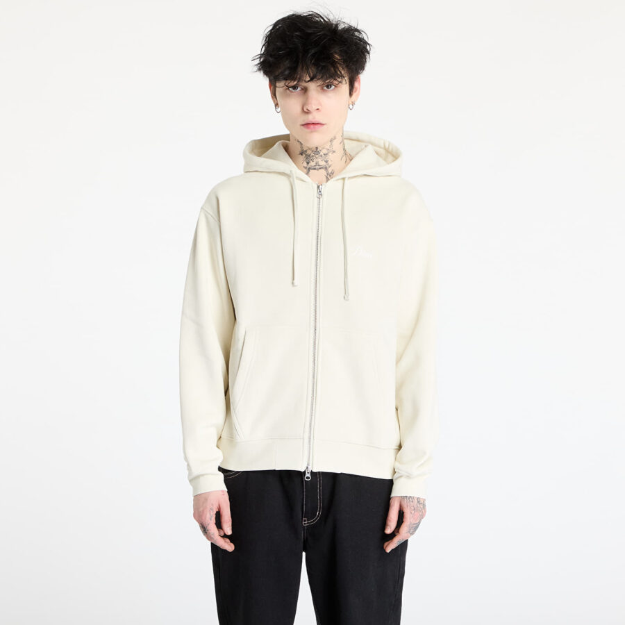 Pulóver DIME Cursive Small Logo Zip-Hoodie UNISEX Natural S-alacsony-ár