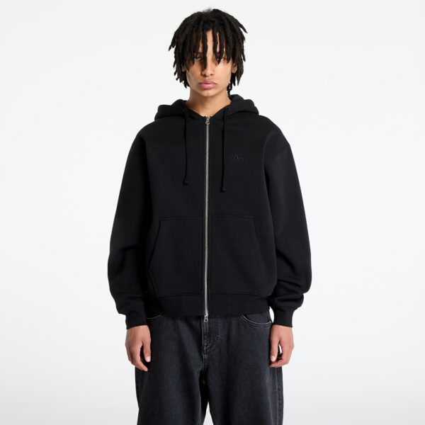 Pulóver DIME Cursive Zip-Hoodie UNISEX Black XS-alacsony-ár