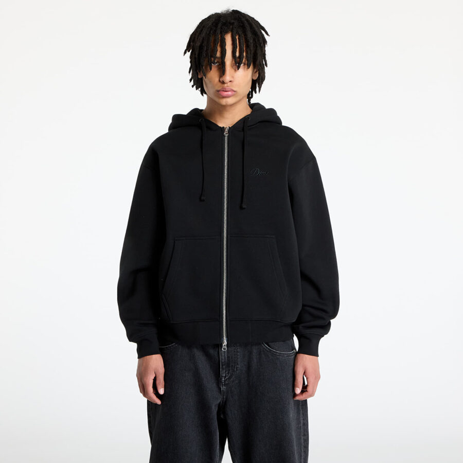 Pulóver DIME Cursive Zip-Hoodie UNISEX Black XS-alacsony-ár