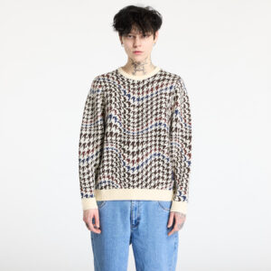 Pulóver DIME Houndstooth Knit UNISEX Cream Multi M-alacsony-ár