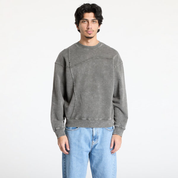 Pulóver DIME Reverse Stitch Crewneck UNISEX Charcoal Washed S-alacsony-ár