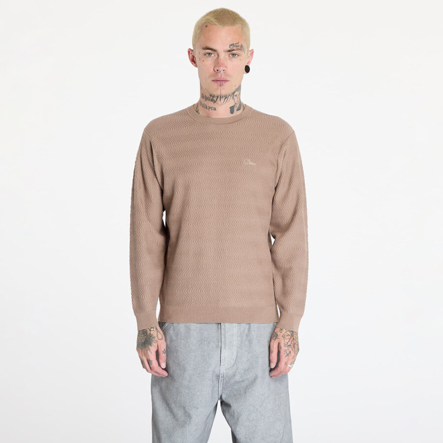 Pulóver DIME Wave Cable Knit UNISEX Tan M-alacsony-ár