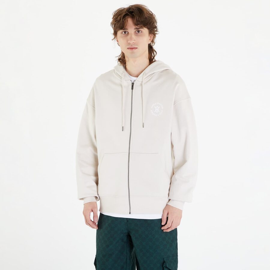 Pulóver Daily Paper Circle Zip Hoodie Moonstruck Beige XS-alacsony-ár