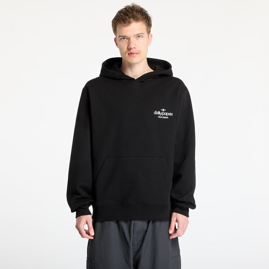 Pulóver Daily Paper Overlooked Hoodie UNISEX Black S-alacsony-ár