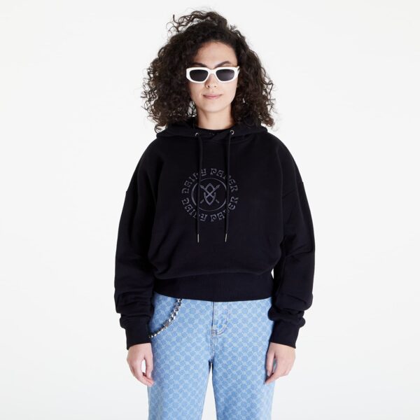 Pulóver Daily Paper Poppy Hoodie Black XS-alacsony-ár