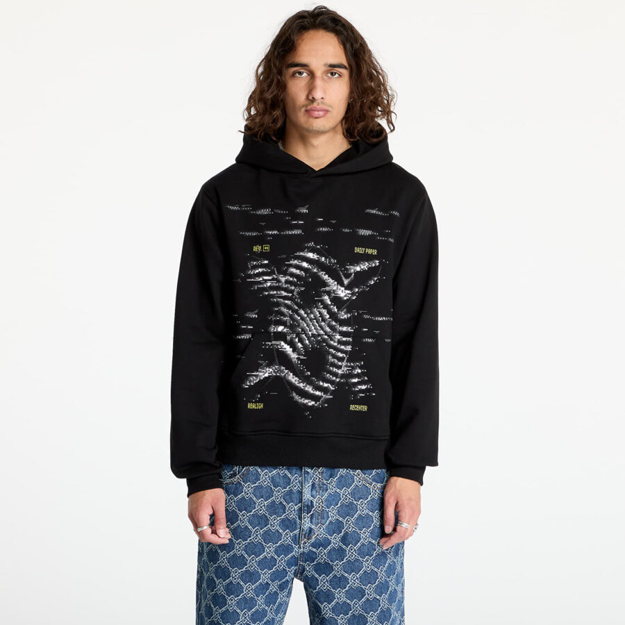 Pulóver Daily Paper Rewind Hoodie Black XS-alacsony-ár