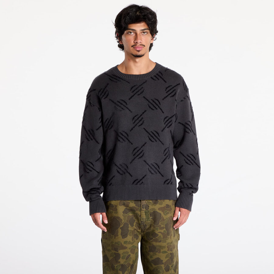 Pulóver Daily Paper Tevin Monogram Knit Sweater Black XS-alacsony-ár
