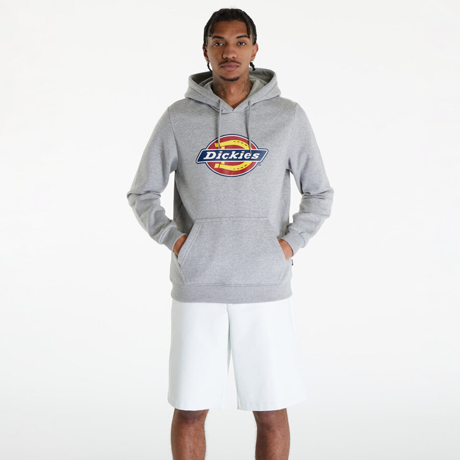 Pulóver Dickies Icon Logo Hoodie Grey Melange M-alacsony-ár