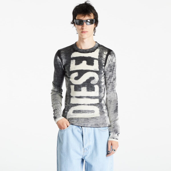Pulóver Diesel K-Atullus Round Knitwear Black XXL-alacsony-ár