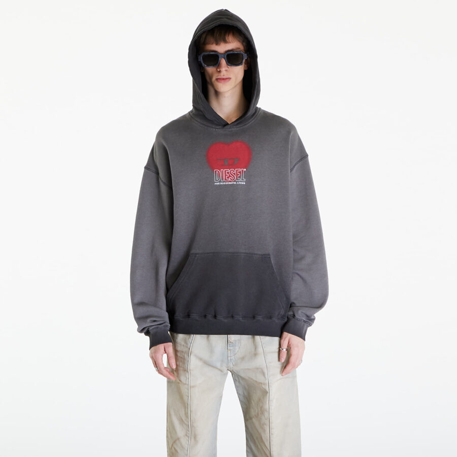 Pulóver Diesel S-Boxt-N10 Hoodie UNISEX Grey L-alacsony-ár