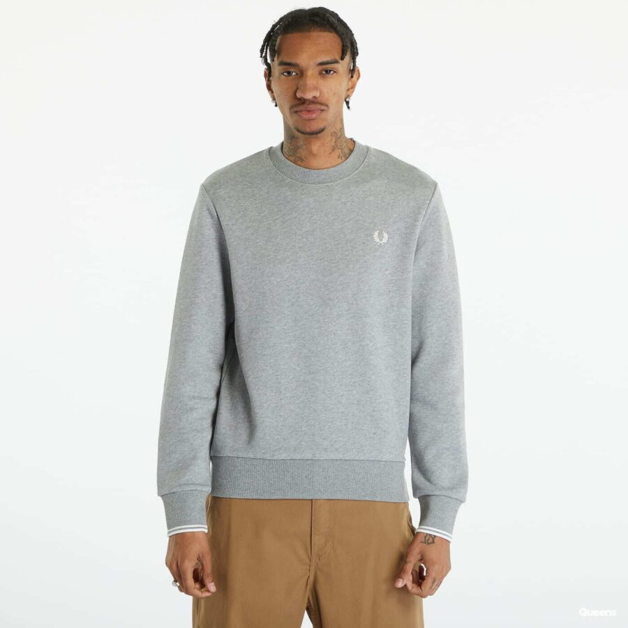 Pulóver FRED PERRY Crew Neck Sweatshirt Steel Marl XL-alacsony-ár
