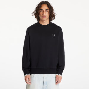 Pulóver FRED PERRY Crewneck Sweatshirt Black M-alacsony-ár