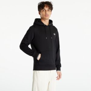 Pulóver FRED PERRY Tipped Hooded Sweatshirt Black M-alacsony-ár