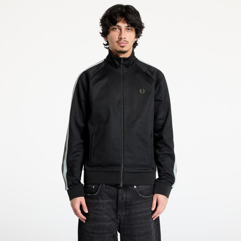 Pulóver FRED PERRY Two Colour Tape Track Jacket Black XL-alacsony-ár