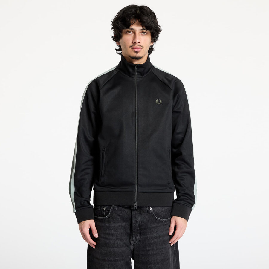 Pulóver FRED PERRY Two Colour Tape Track Jacket Black XL-alacsony-ár