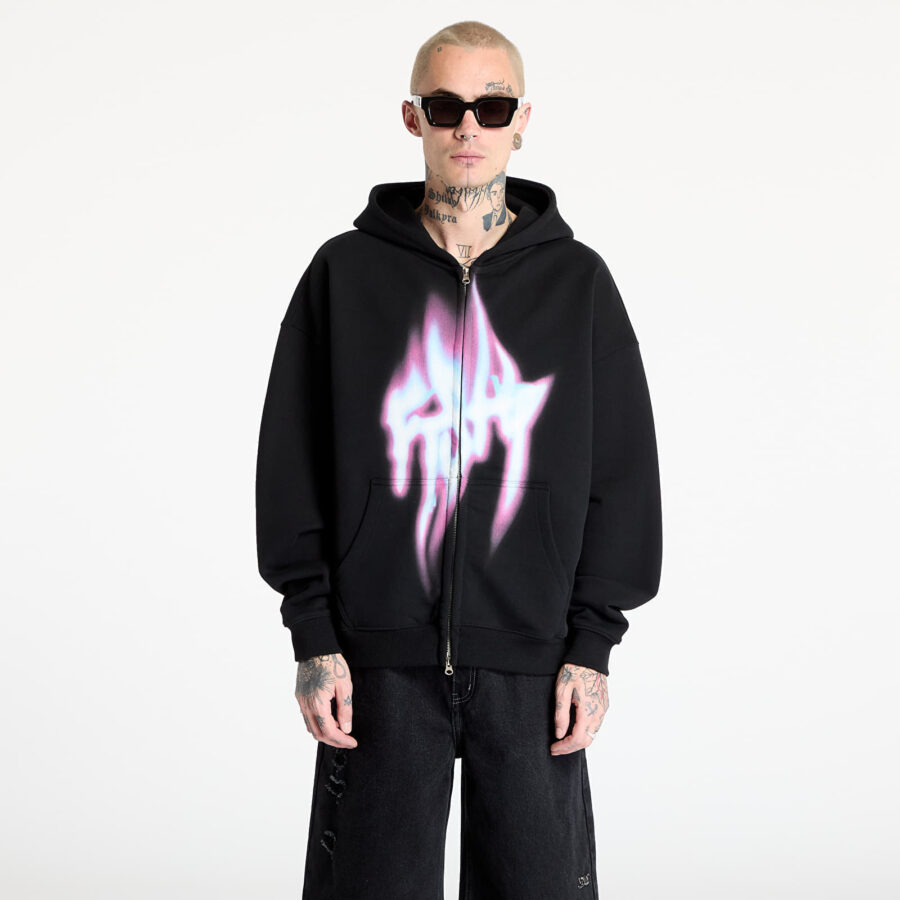 Pulóver FTSHP Walking Art Zip Hoodie UNISEX Fire Black Ash L-alacsony-ár