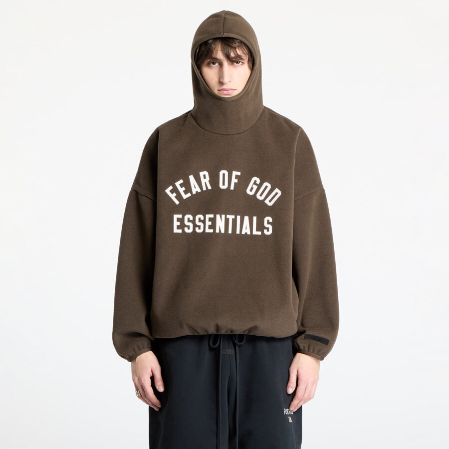 Pulóver Fear Of God ESSENTIALS Brushed Hoodie Brown XS-alacsony-ár