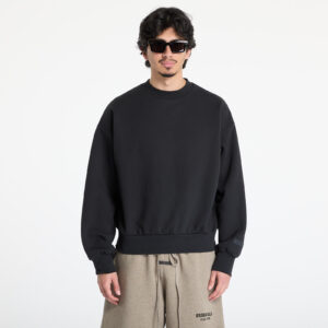 Pulóver Fear of God Essentials Classic Fit Fleece Crewneck Jet Black XXS-alacsony-ár