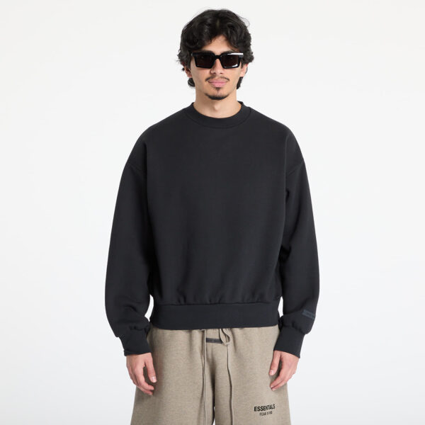 Pulóver Fear of God Essentials Classic Fit Fleece Crewneck Jet Black XXS-alacsony-ár