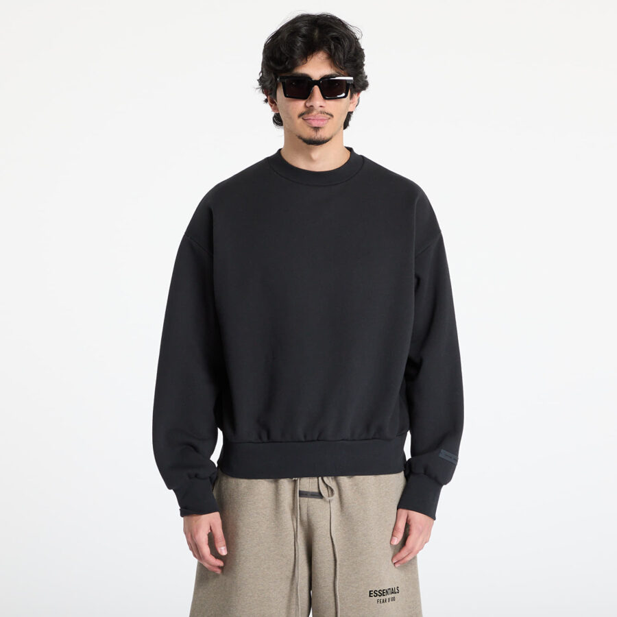 Pulóver Fear of God Essentials Classic Fit Fleece Crewneck Jet Black XXS-alacsony-ár