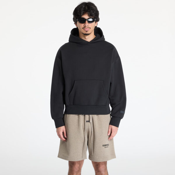 Pulóver Fear of God Essentials Classic Fit Fleece Hoodie Jet Black XXS-alacsony-ár