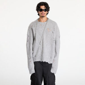 Pulóver HELIOT EMIL Convex Distressed Knit UNISEX Light Grey S-alacsony-ár