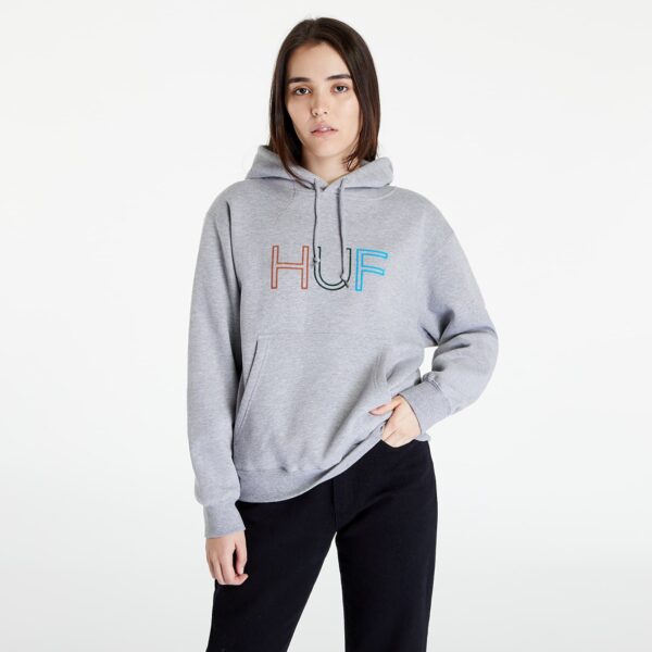 Pulóver HUF Hd Logo P/O Hoodie Grey Heather XS-alacsony-ár