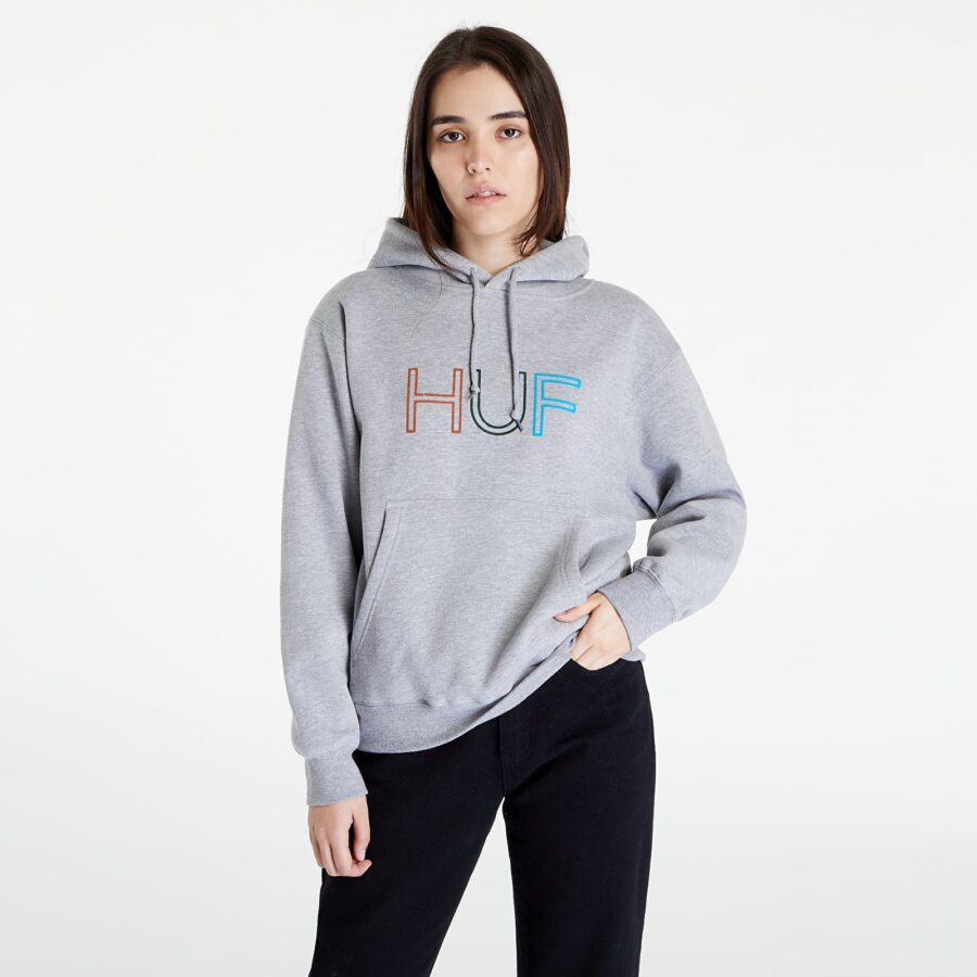 Pulóver HUF Hd Logo P/O Hoodie Grey Heather XS-alacsony-ár