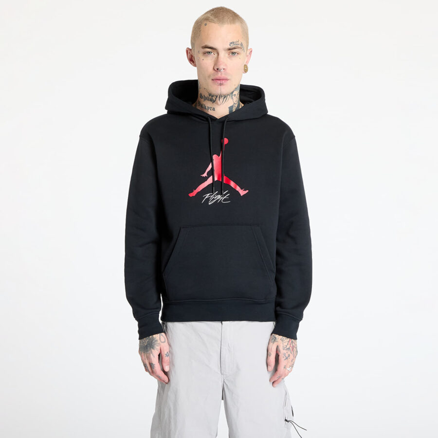 Pulóver Jordan Essentials Men's Fleece Hoodie Black/ Gym Red/ Gym Red XXL-alacsony-ár