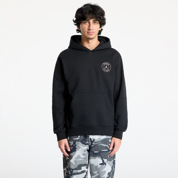 Pulóver Jordan Paris Saint-Germain Men's Fleece Pullover Hoodie Off Noir/ Black S-alacsony-ár