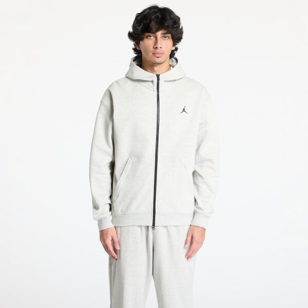 Pulóver Jordan Sport Hoop Fleece Men's Dri-FIT Full-Zip Hoodie Grey Heather/ Black M-alacsony-ár