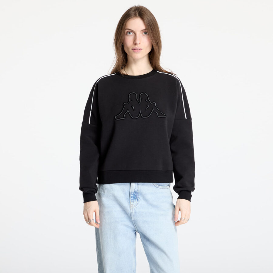 Pulóver Kappa Logo Tape Barge Black S-alacsony-ár