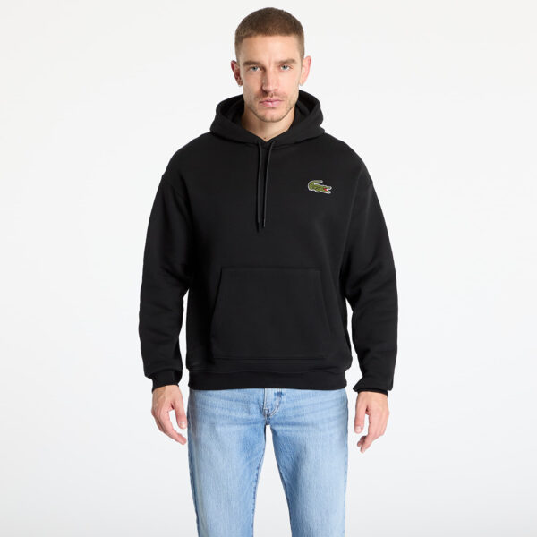 Pulóver LACOSTE Non Brushed Fleece Black M-alacsony-ár