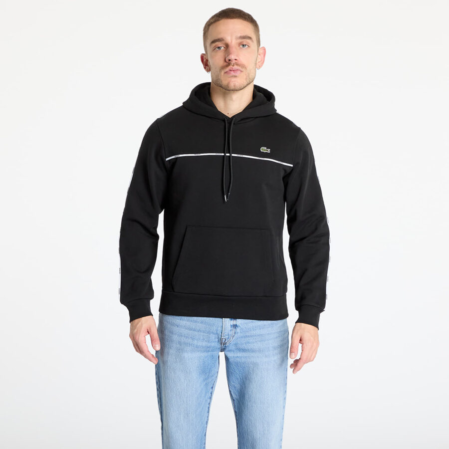 Pulóver LACOSTE Non Brushed Fleece Black XL-alacsony-ár