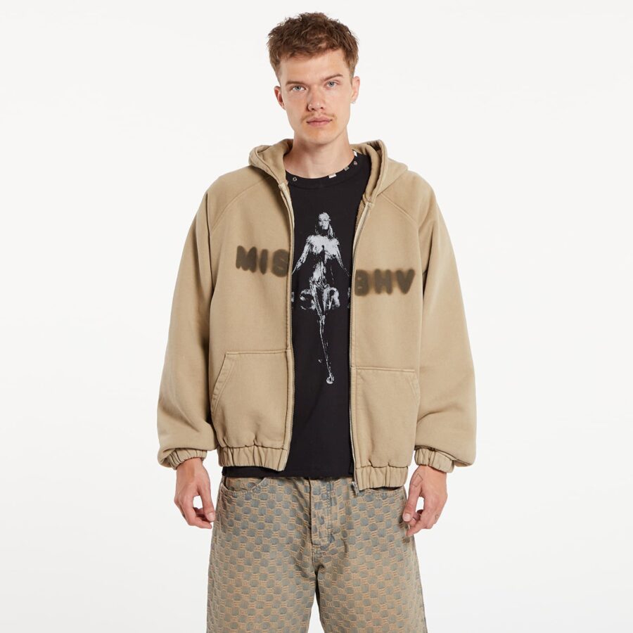 Pulóver MISBHV Vintage Beige Community Zipped Hoodie UNISEX Vintage Beige XL-alacsony-ár