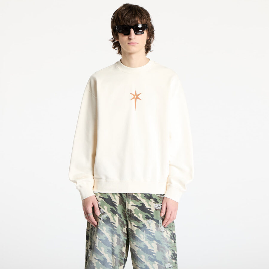 Pulóver Marcelo Burlon County Goth Boxy Crewneck Ecru Brown L-alacsony-ár
