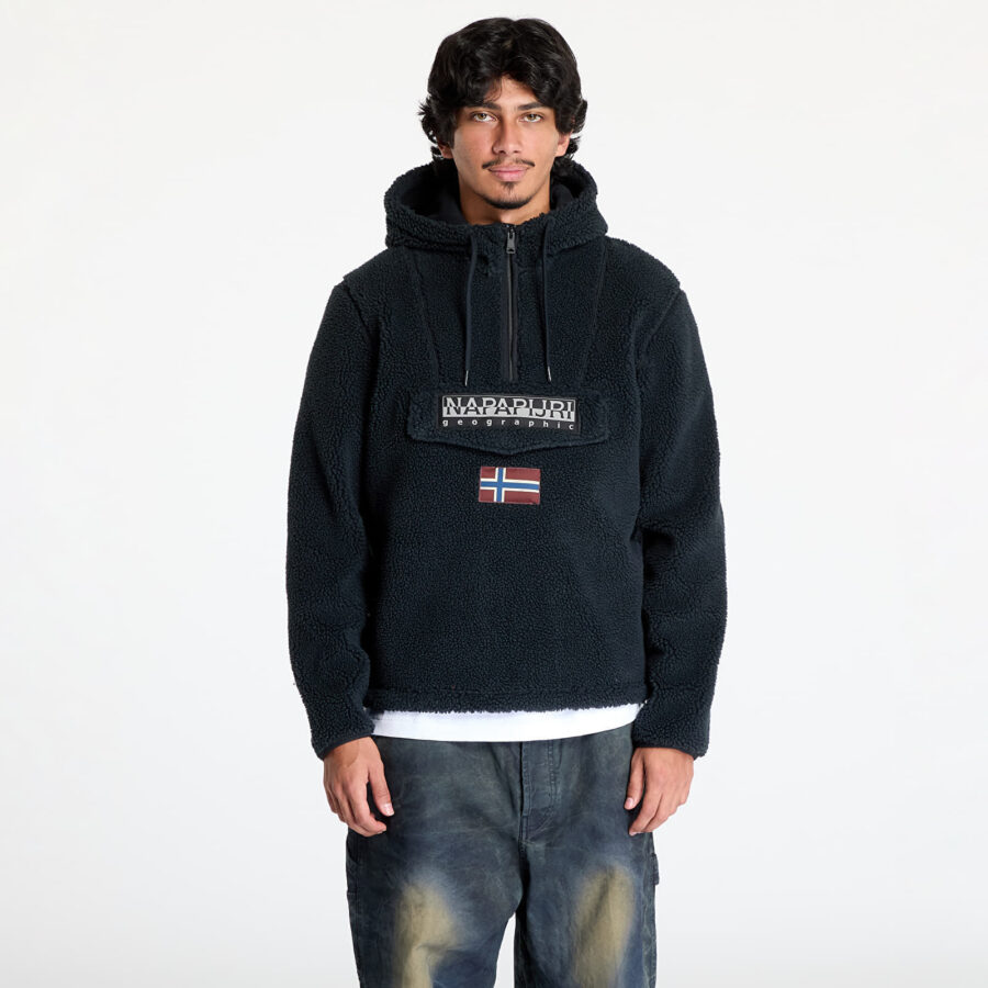 Pulóver Napapijri T-Burgee Curly Hoodie Black XXL-alacsony-ár