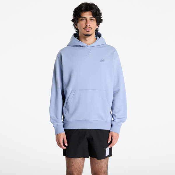 Pulóver New Balance Athletics French Terry Crew Hoodie Dusk Shower S-alacsony-ár