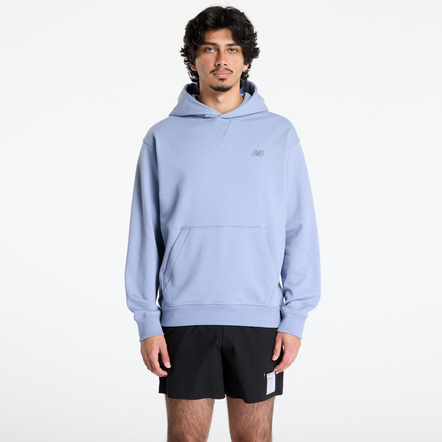 Pulóver New Balance Athletics French Terry Crew Hoodie Dusk Shower S-alacsony-ár