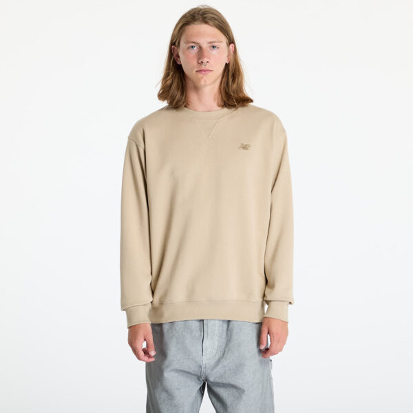Pulóver New Balance Athletics French Terry Crew Stoneware M-alacsony-ár