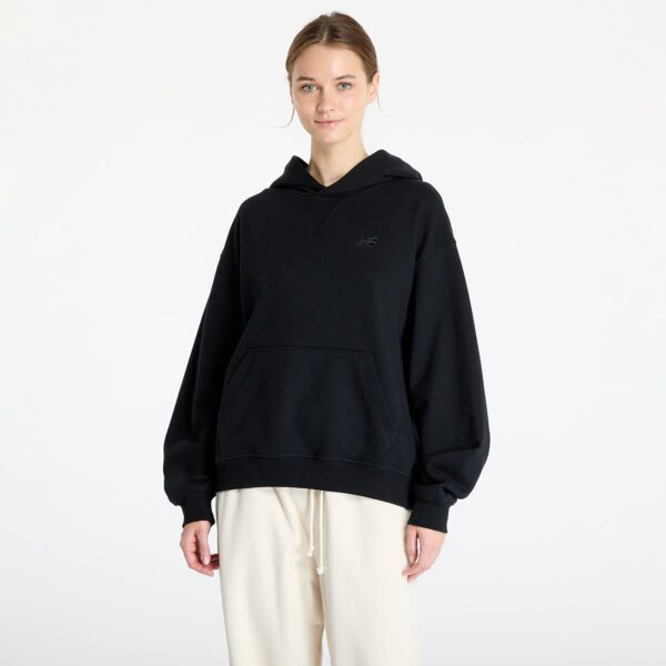 Pulóver New Balance Athletics French Terry Hoodie Black L-alacsony-ár