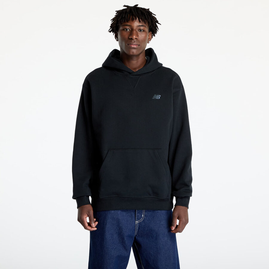 Pulóver New Balance Athletics French Terry Hoodie Black S-alacsony-ár