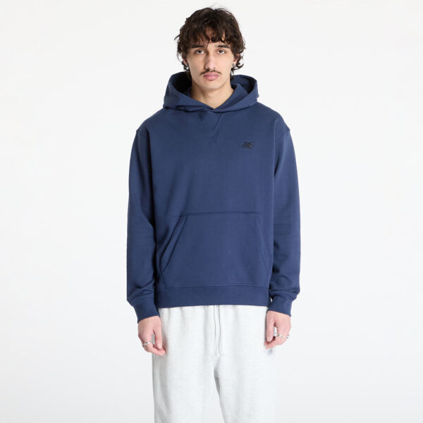 Pulóver New Balance Athletics French Terry Hoodie Blue S-alacsony-ár