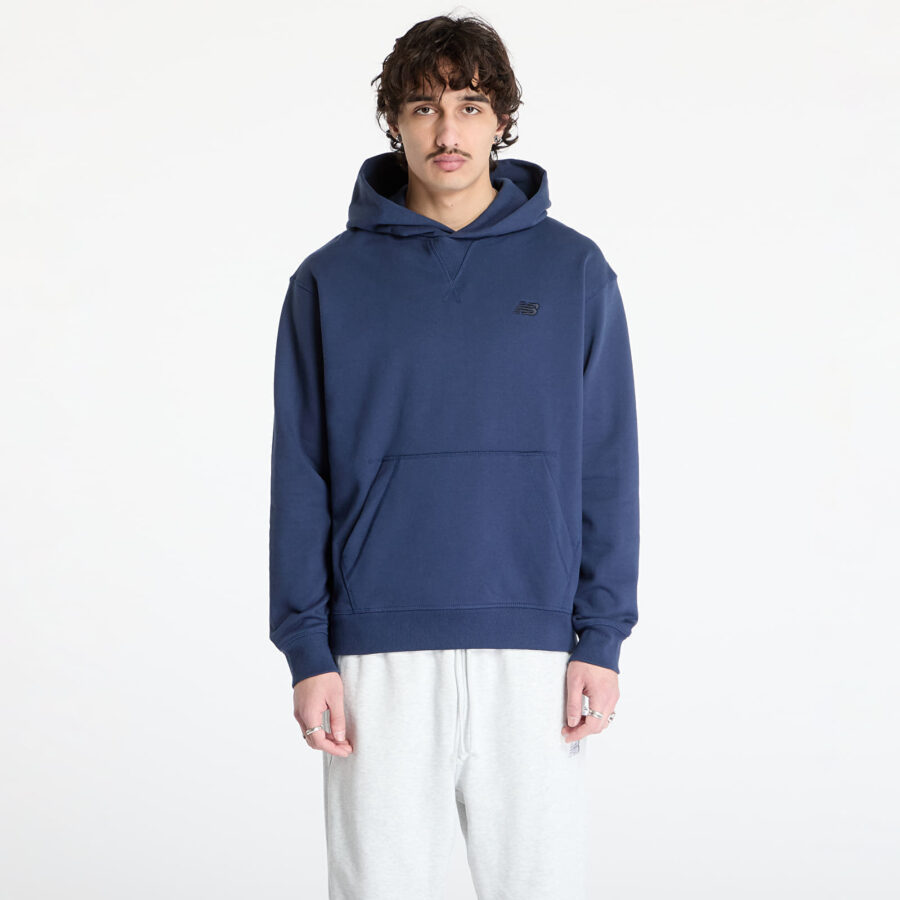 Pulóver New Balance Athletics French Terry Hoodie Blue S-alacsony-ár
