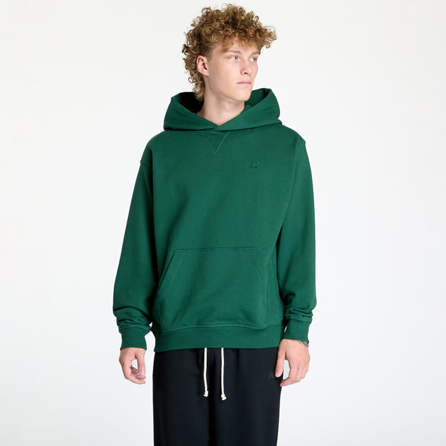 Pulóver New Balance Athletics French Terry Hoodie Nightwatch Green S-alacsony-ár
