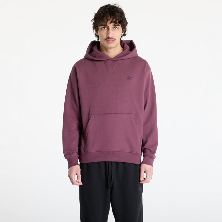 Pulóver New Balance Athletics French Terry Hoodie Violet S-alacsony-ár