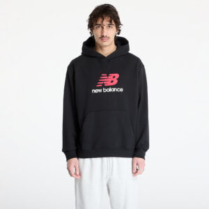 Pulóver New Balance Athletics French Terry Logo Hoodie Black S-alacsony-ár