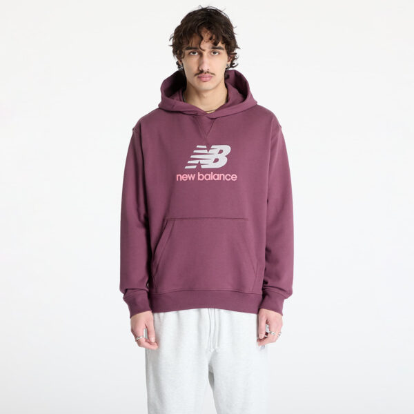 Pulóver New Balance Athletics French Terry Logo Hoodie Violet M-alacsony-ár