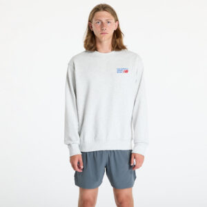 Pulóver New Balance Athletics Premium Logo Crew Ash Heather M-alacsony-ár